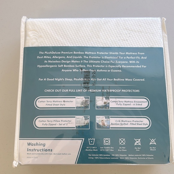 Plush Deluxe Premium Bamboo Mattress Protector Twin and Queen Size New - Picture 2 of 4